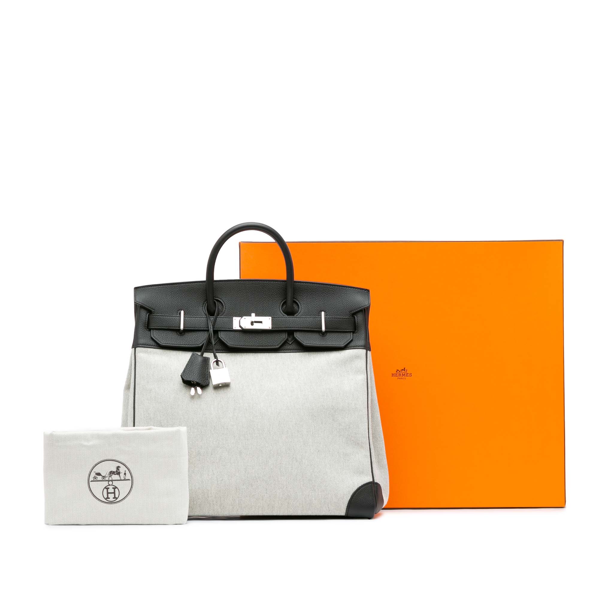 Hermes | Pre-Owned Toile Criss and Evercolor HAC Birkin 40 | Gray/Light GrayBlack