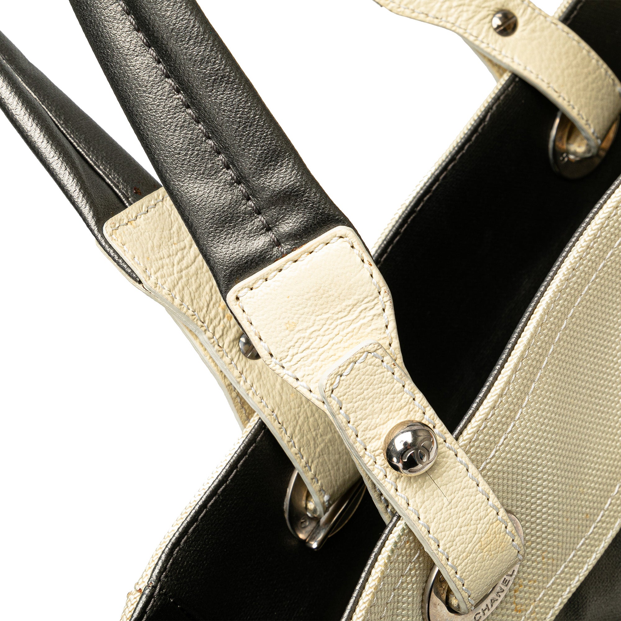 Chanel | Pre-Owned Small Bicolor Paris-Biarritz Tote | GrayWhite/Ivory