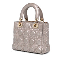 Dior | Pre-Owned Small Metallic Grained Calfskin Cannage Supple Lady | Silver