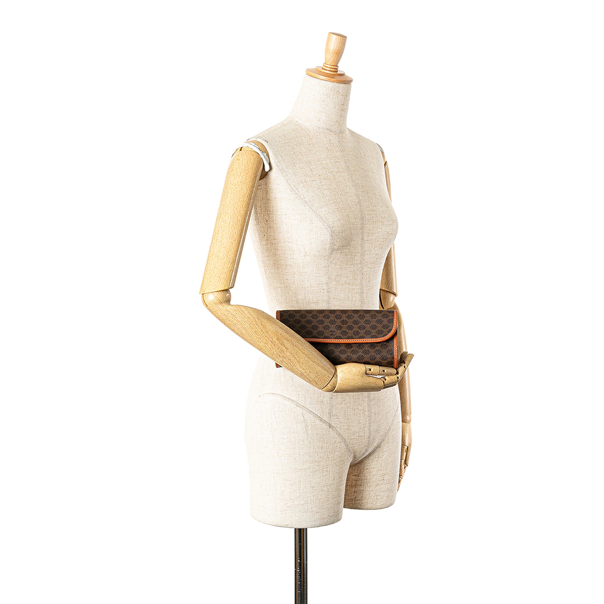 Celine | Pre-Owned Macadam Coated Canvas Clutch - I | Brown