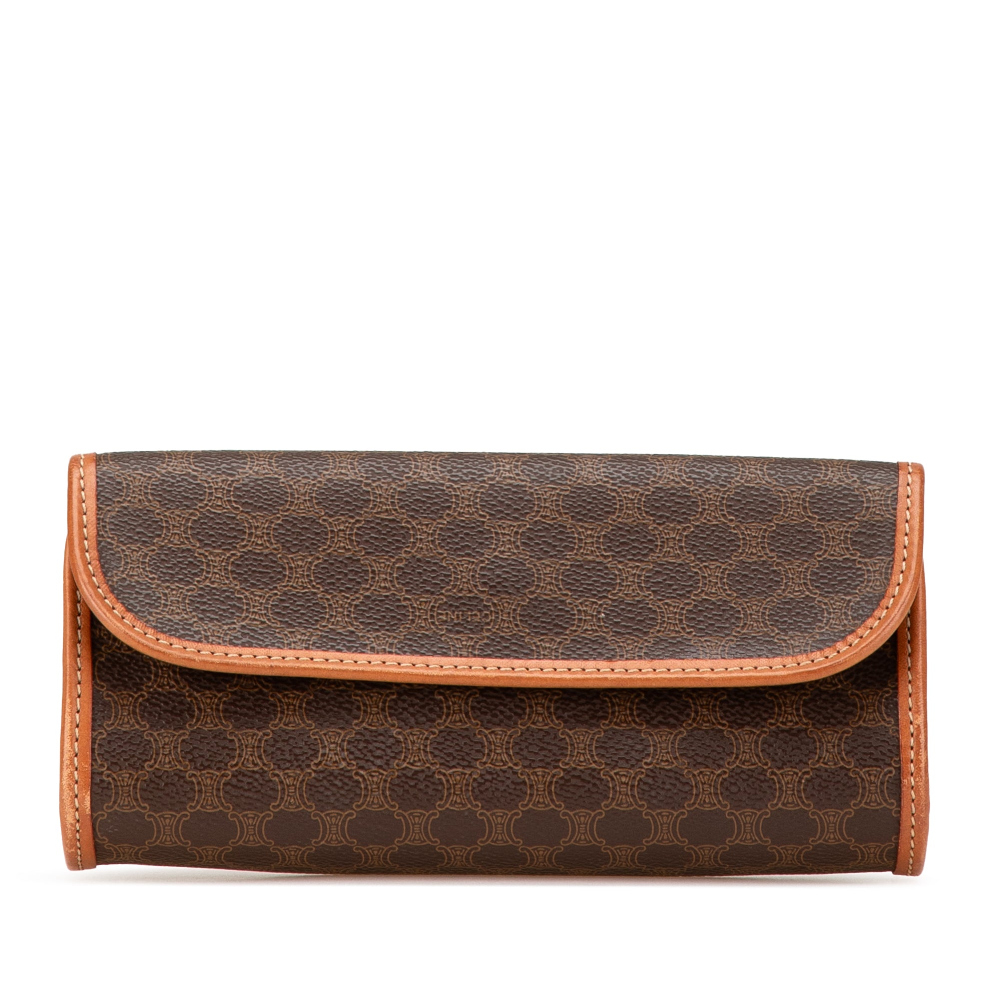 Celine | Pre-Owned Macadam Coated Canvas Clutch - I | Brown