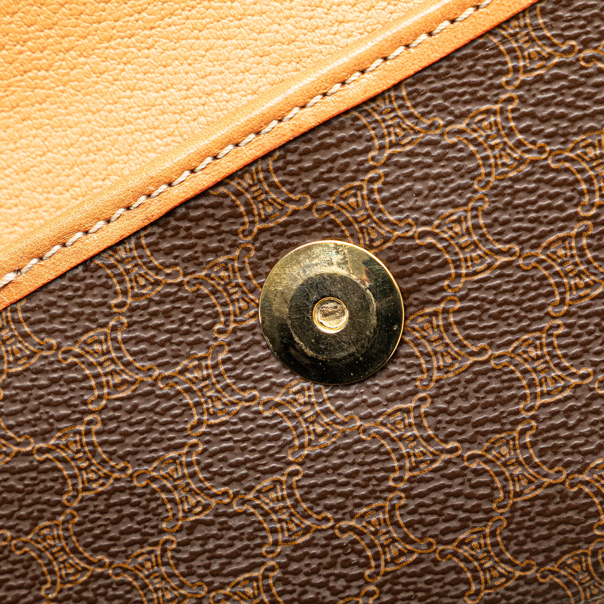 Celine | Pre-Owned Macadam Coated Canvas Clutch - I | Brown