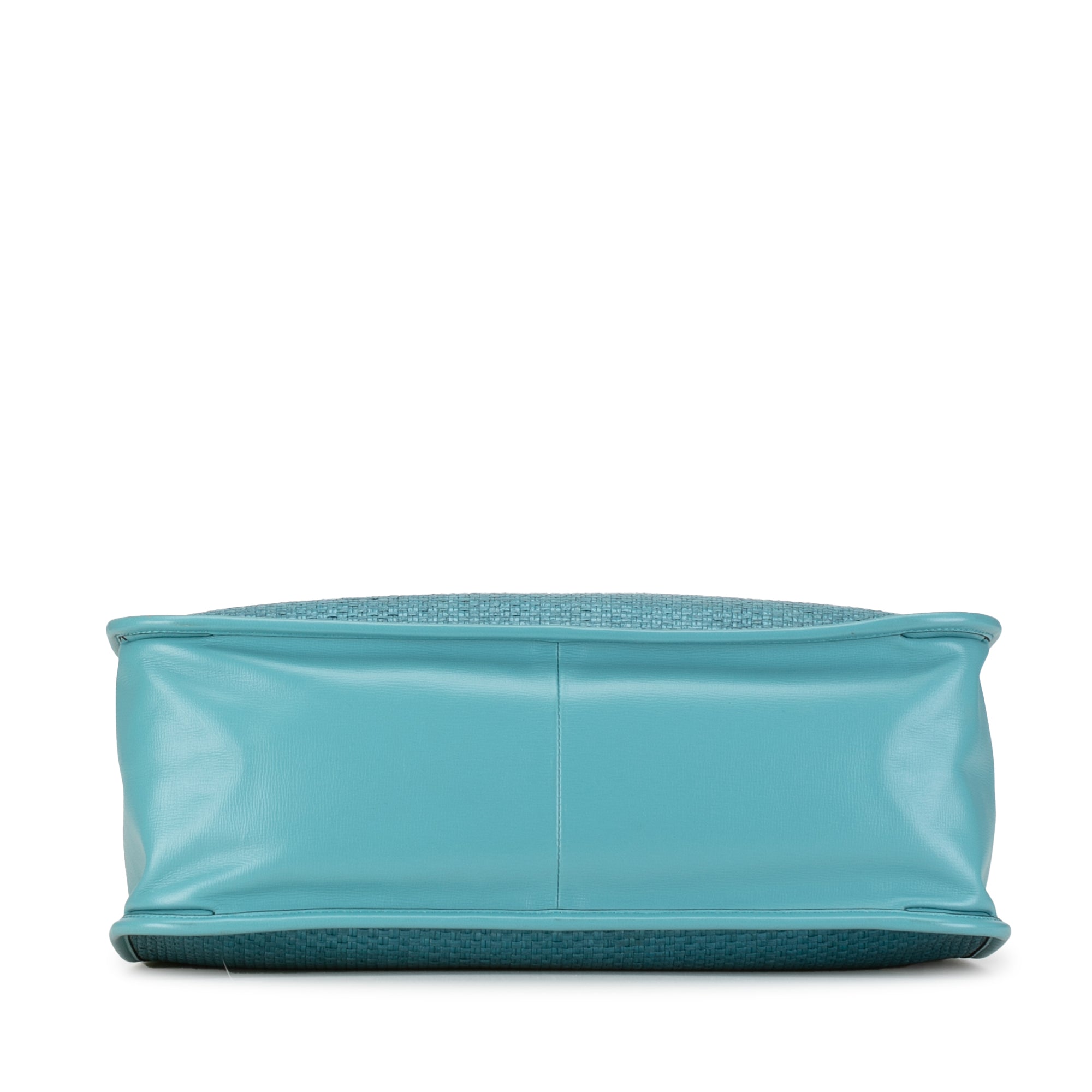 Gucci | Pre-Owned Medium Straw Horsebit 1955 Tote | Blue/Light Blue