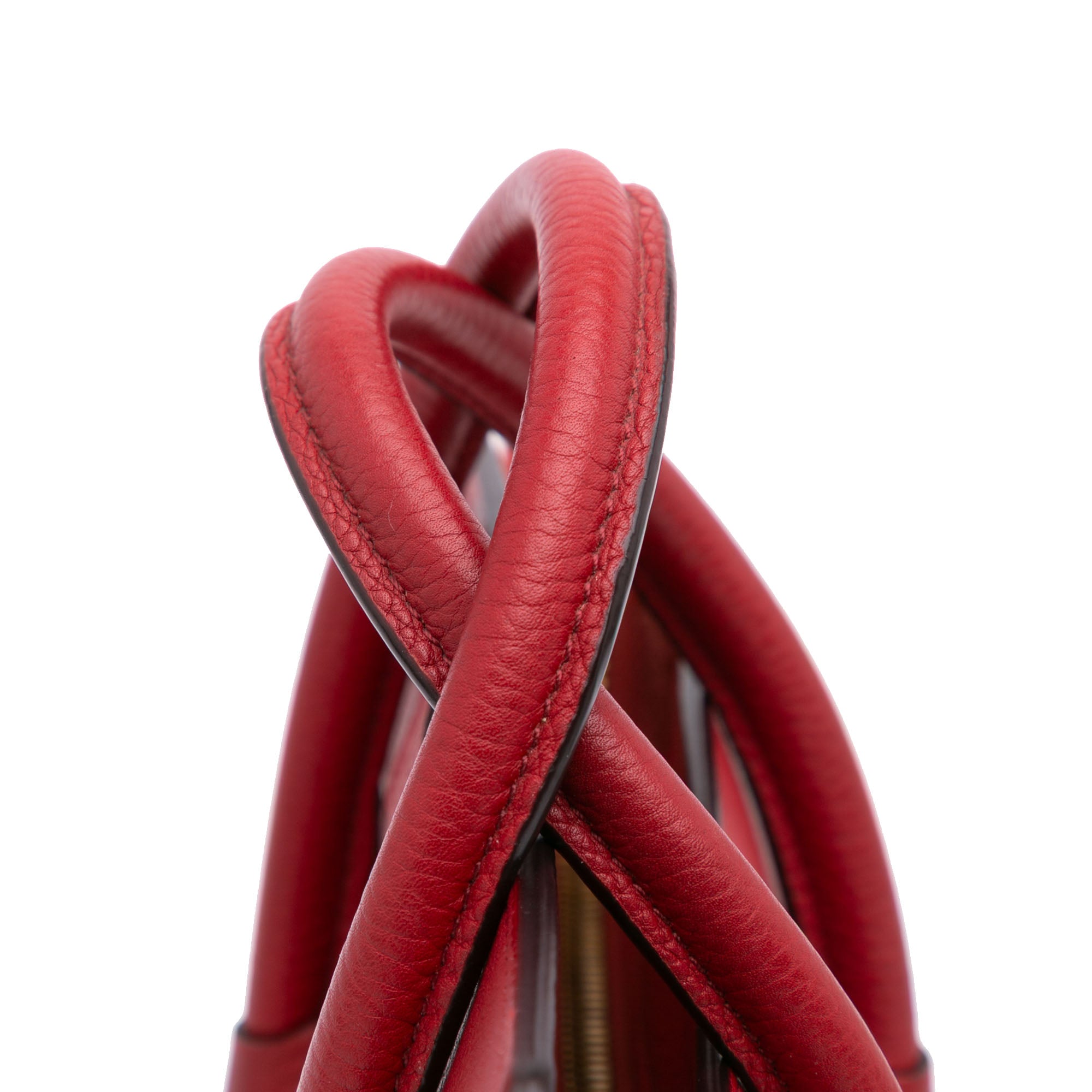 Celine | Pre-Owned Nano Leather Luggage Tote | Red