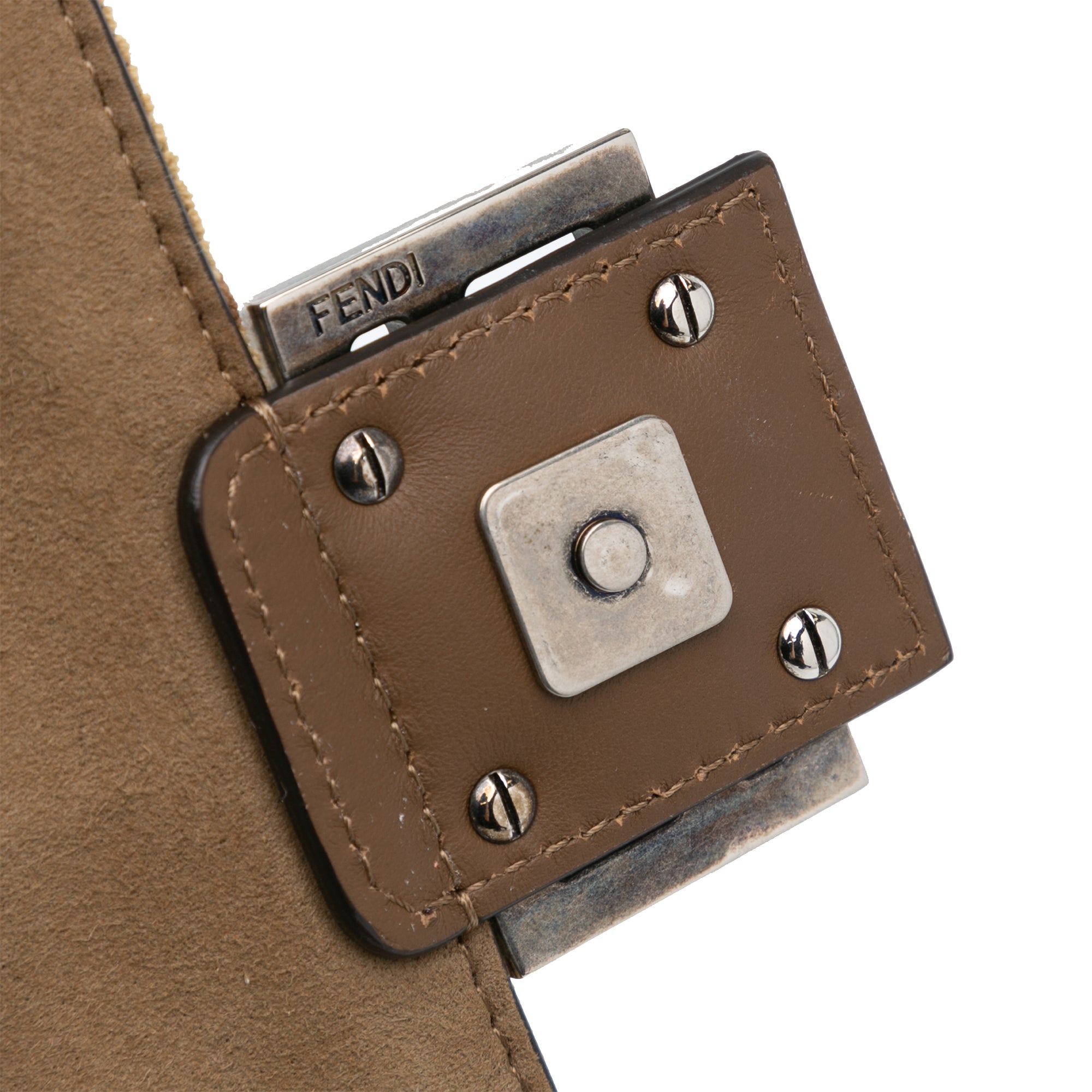 Fendi | Pre-Owned Zucca Wool Chain Midi Baguette | Brown