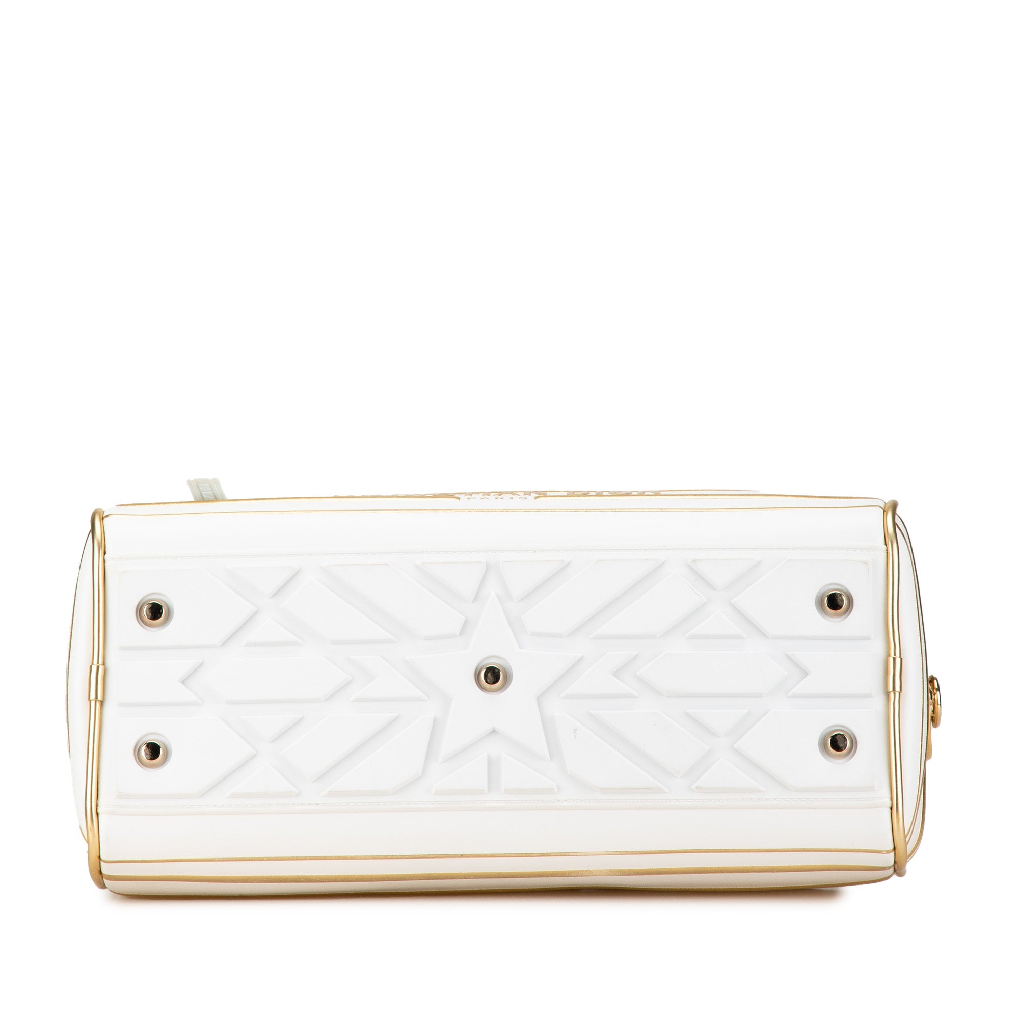 Dior | Pre-Owned Medium Padded Etoile Leather Vibe Zip Bowling Bag | Gold