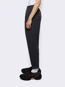 Men | Balmain | Drawstring Flannel Pants Dark Grey