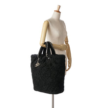 Chanel | Pre-Owned Large Quilted Knit Pluto Glitter Satchel | Black
