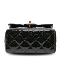 Chanel | Pre-Owned Mini Square Classic Patent Single Flap with Golden Chain Shoulder Strap | Black