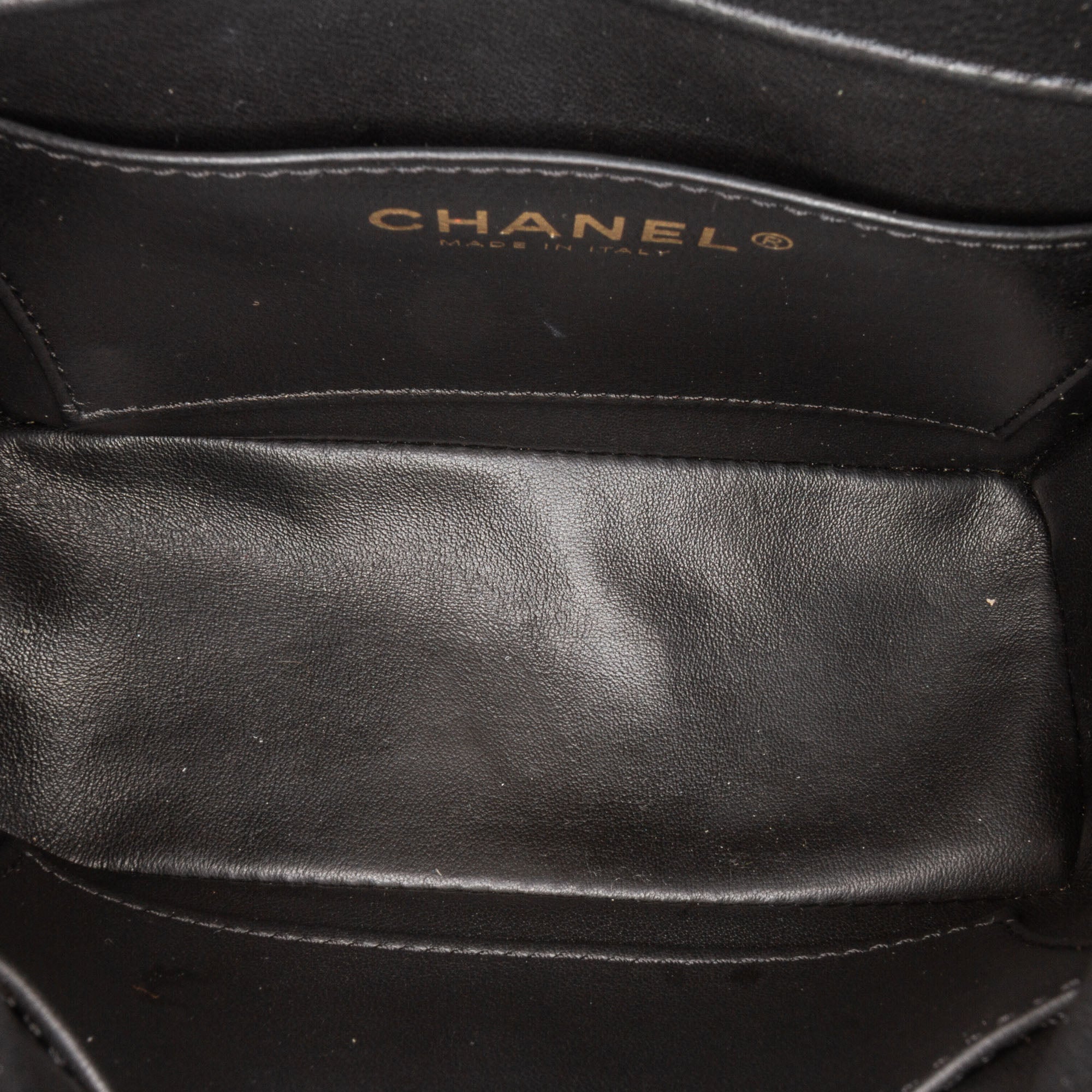 Chanel | Pre-Owned Mini Square Classic Patent Single Flap with Golden Chain Shoulder Strap | Black