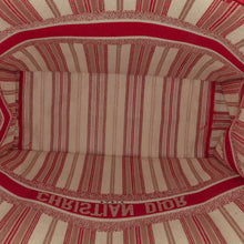 Dior | Pre-Owned Large Striped Book Tote | Red
