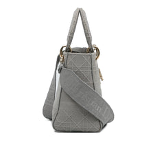 Dior | Pre-Owned Medium Canvas Cannage Lady D Lite - II | Gray/Light Gray