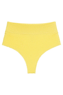 Added Coverage High Rise Bikini Bottom | Yellow Crochet