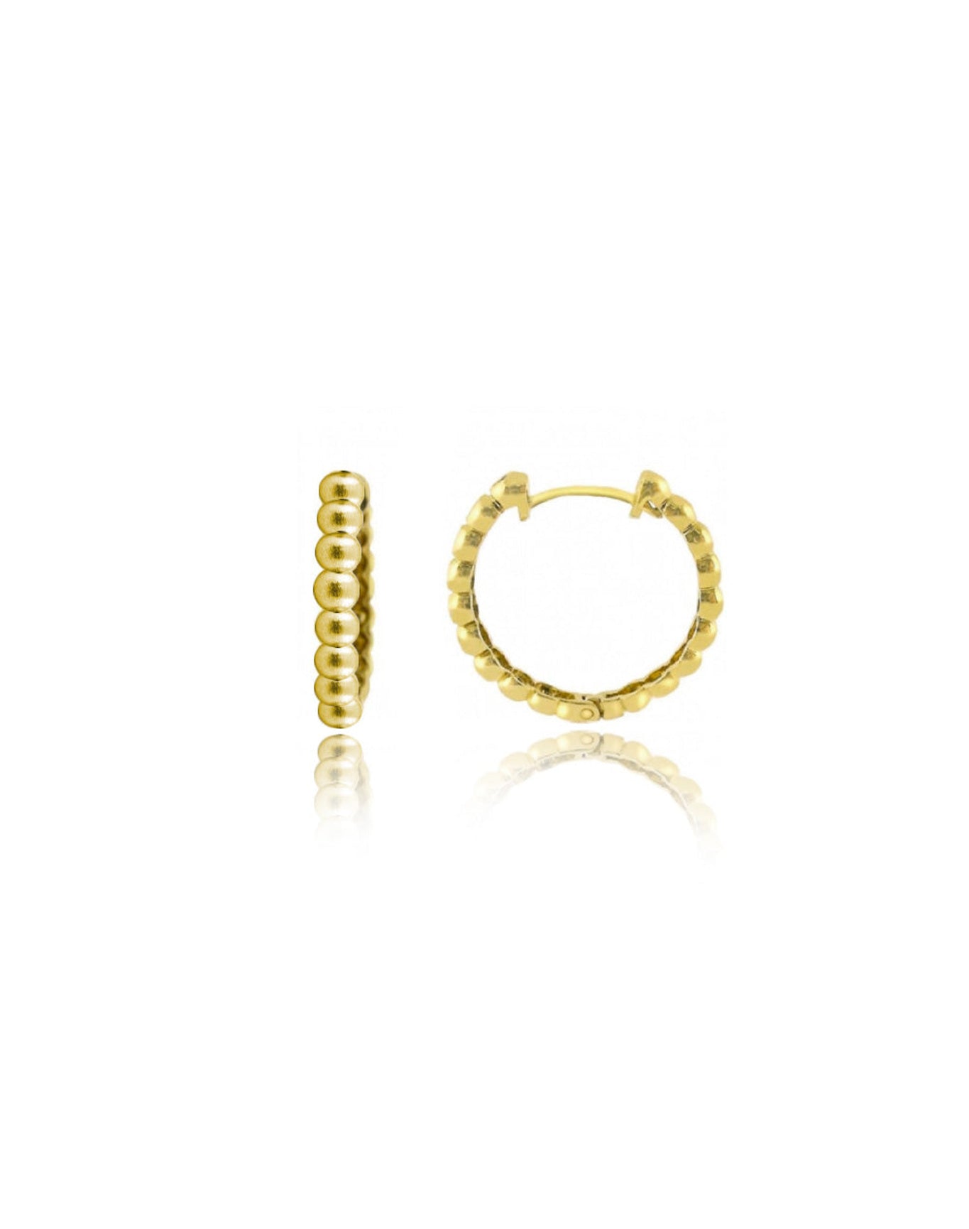 Yellow Gold Spot Huggies | 14K Yellow Gold