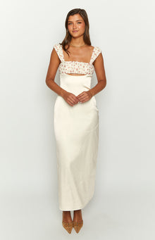Yolandah Chiffon Maxi Dress | Cream