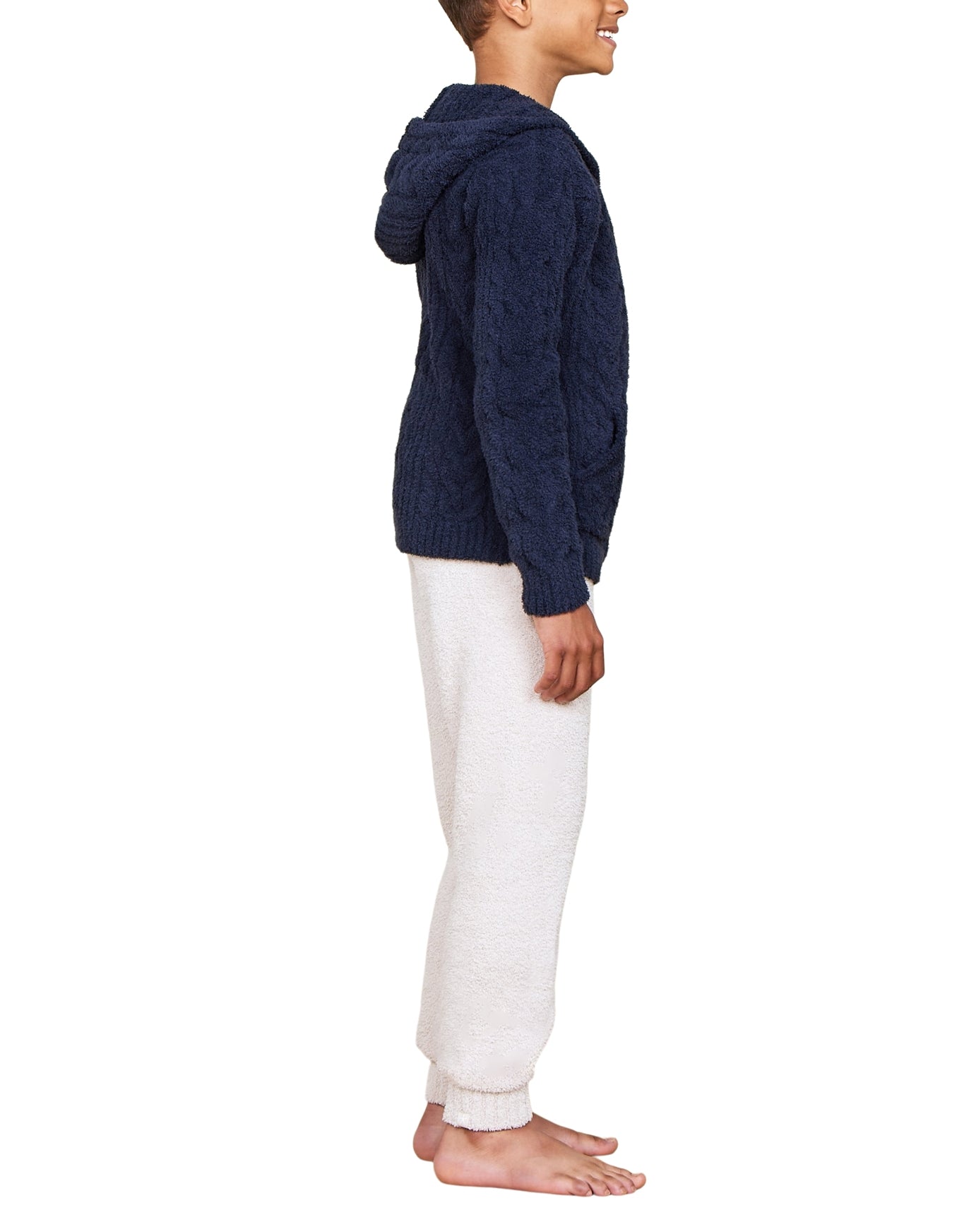 Youth | Cozychic Cable Hoodie | Indigo