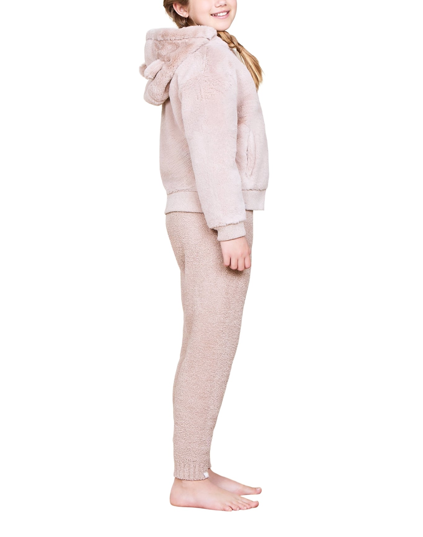 Youth | Faux Fur Bear Bomber | Antique Taupe