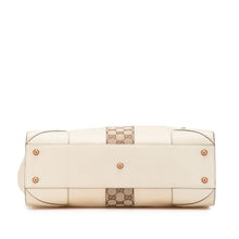 Gucci | Pre-Owned Calfskin and GG Canvas Nailhead Tote | White/Ivory