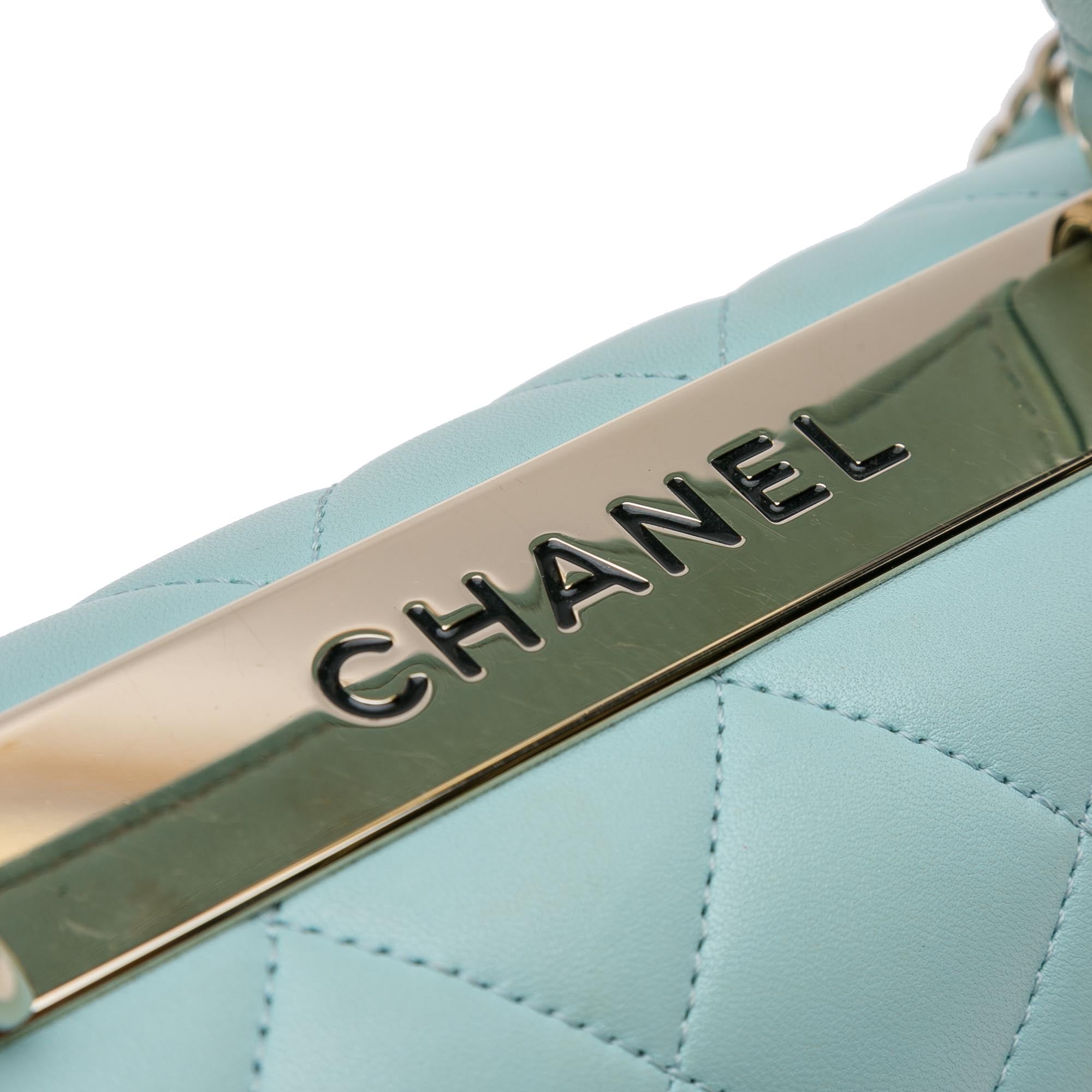 Chanel | Pre-Owned Small Quilted Lambskin Trendy CC Flap | Blue/Light Blue