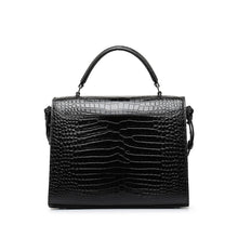 Saint Laurent | Pre-Owned Medium Crocodile Embossed Cassandra Top Handle Bag | Black