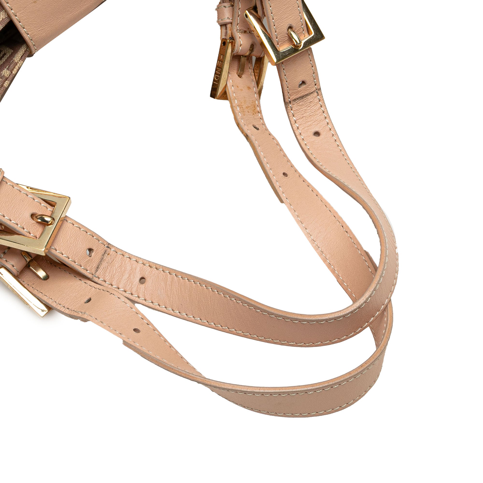 Fendi | Pre-Owned Zucchino Canvas Shoulder Bag | Pink/Light Pink