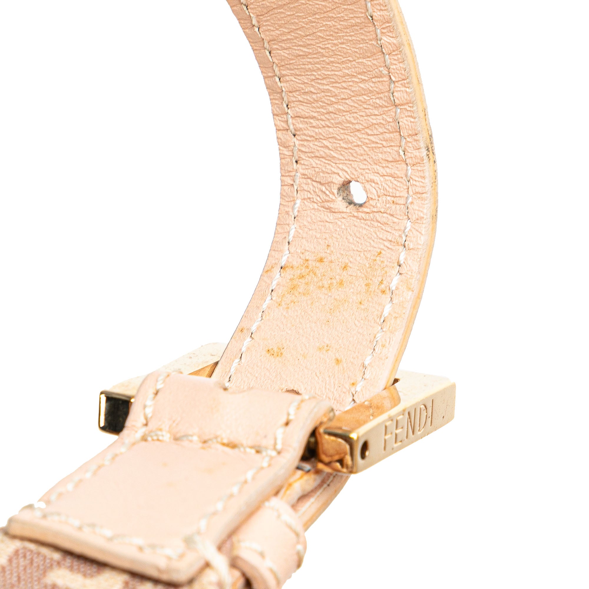 Fendi | Pre-Owned Zucchino Canvas Shoulder Bag | Pink/Light Pink