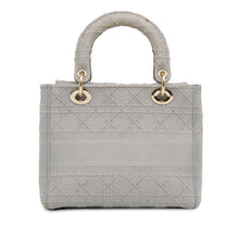 Dior | Pre-Owned Medium Canvas Cannage Lady D Lite - III | Gray/Light Gray