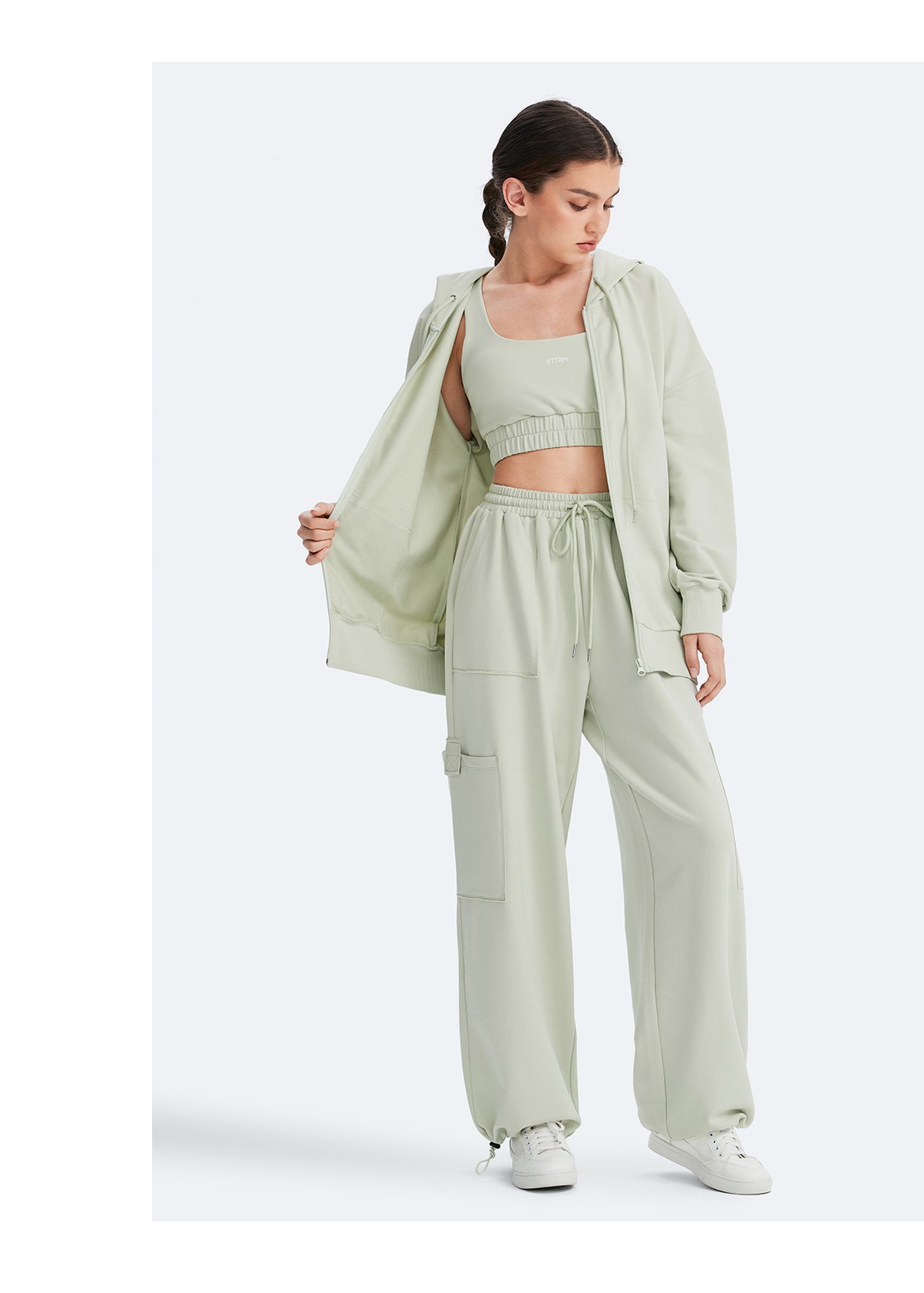 Zip Up Hoodie with Pockets | Fresh Mint Green