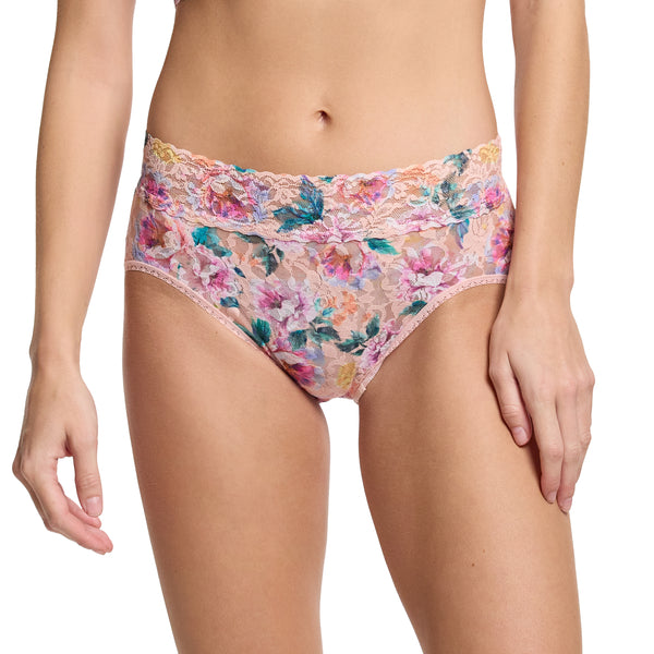 Signature Lace French Brief | Buy Myself Flowers (Peach)