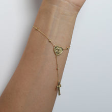 The Angel Cross Rosary Bracelet | 18Kt Gold Filled