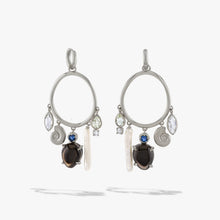 Awe Inspired  Earrings Deep Sea Gemstone Charm Hoops