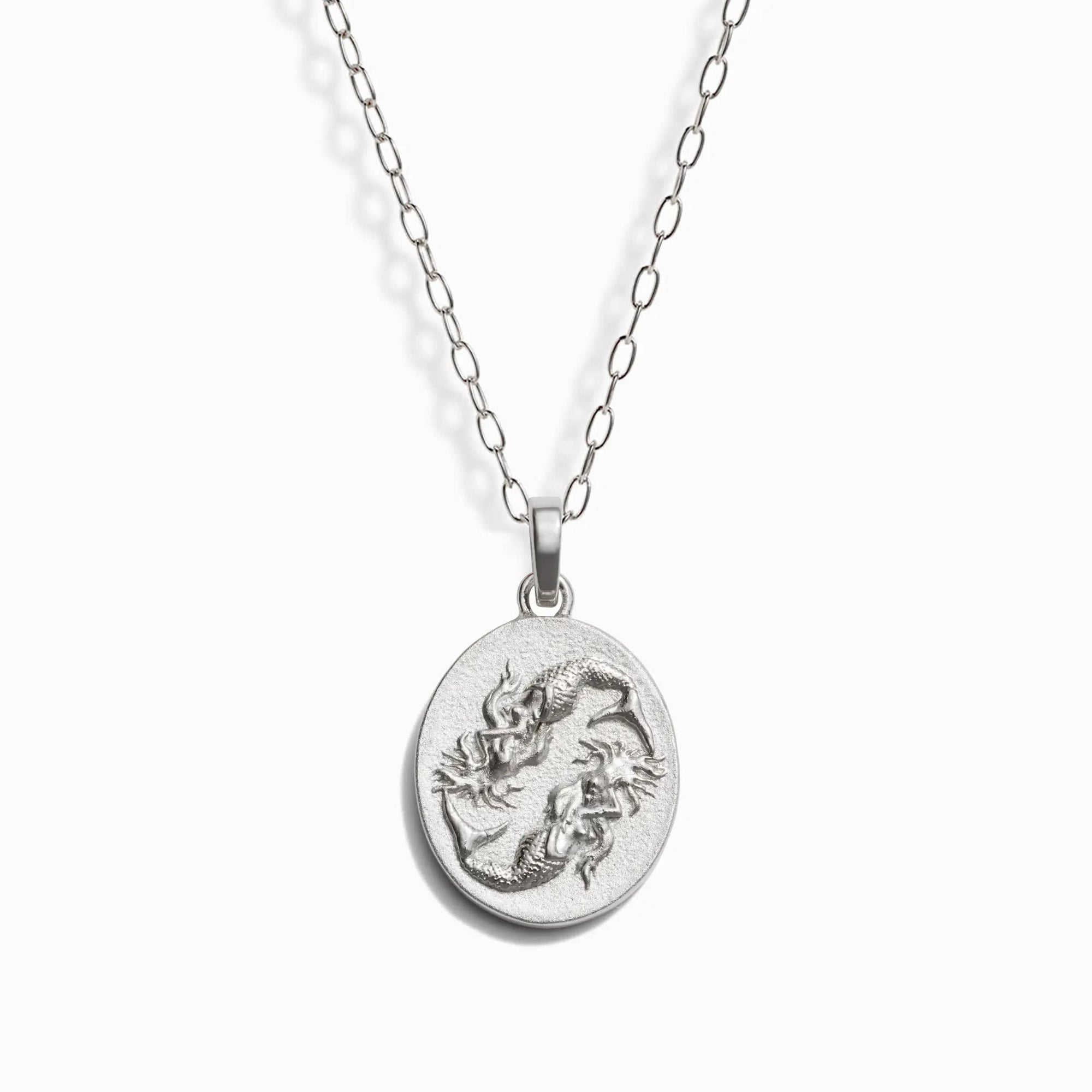 Awe Inspired Necklaces Sterling Silver / Pisces / 20" - 22" Zodiac Goddess Pendant + Mini Paperclip Chain