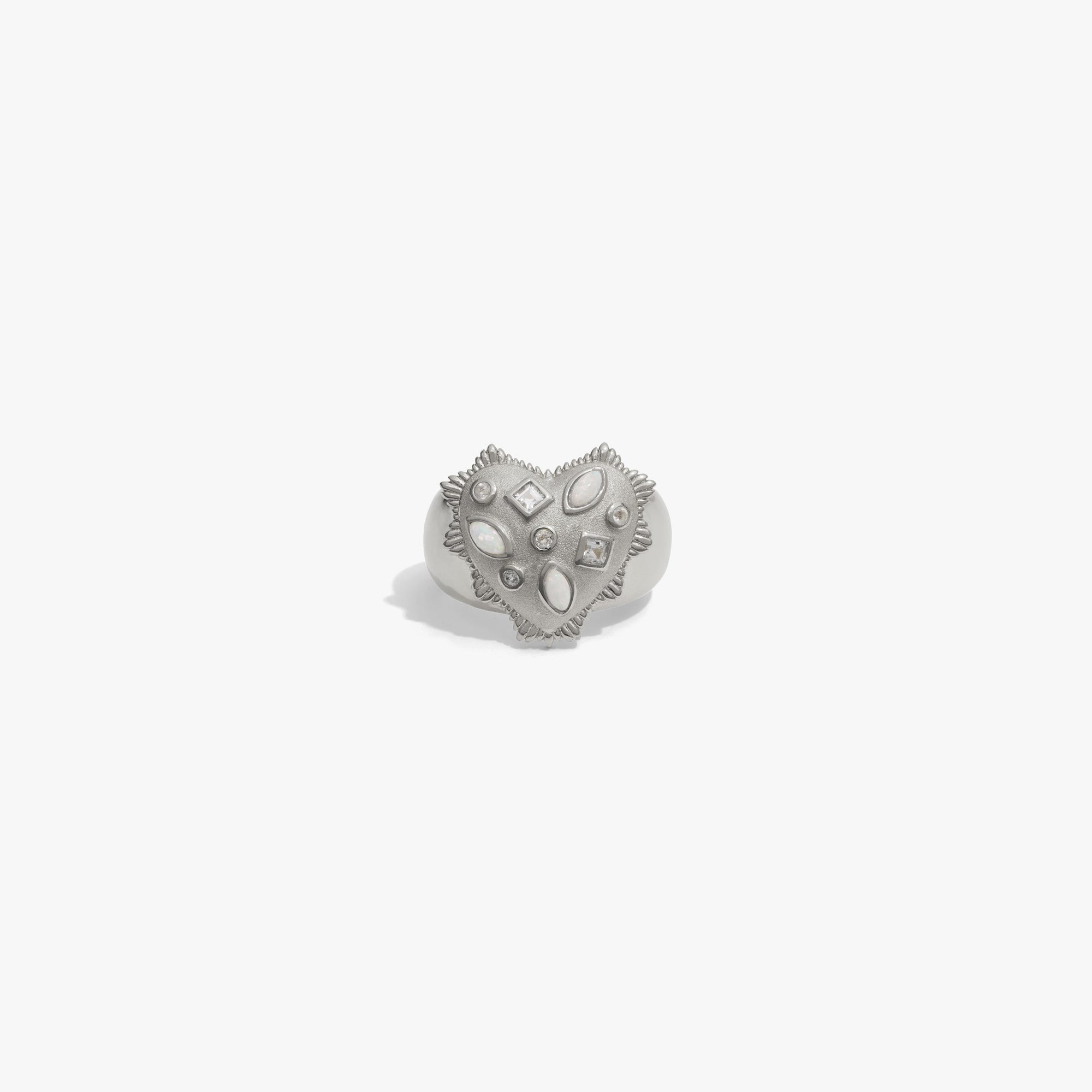 Awe Inspired  Rings White Radiant Heart Ring