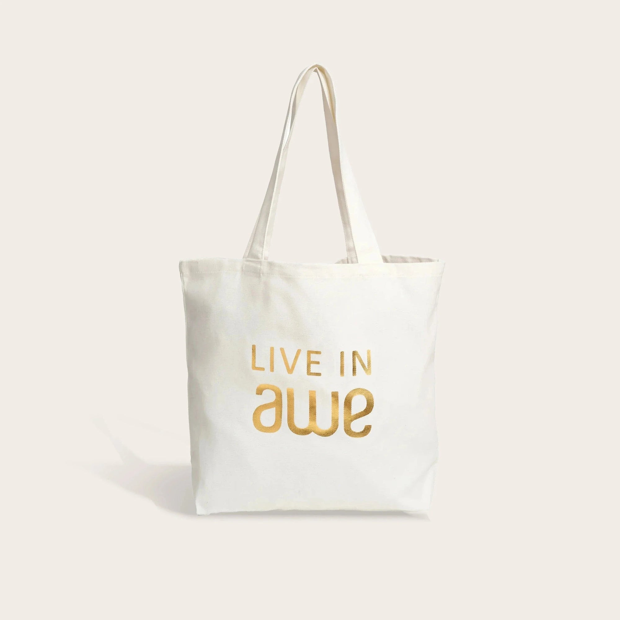 Awe Inspired Ritual Ecru Live in Awe Tote
