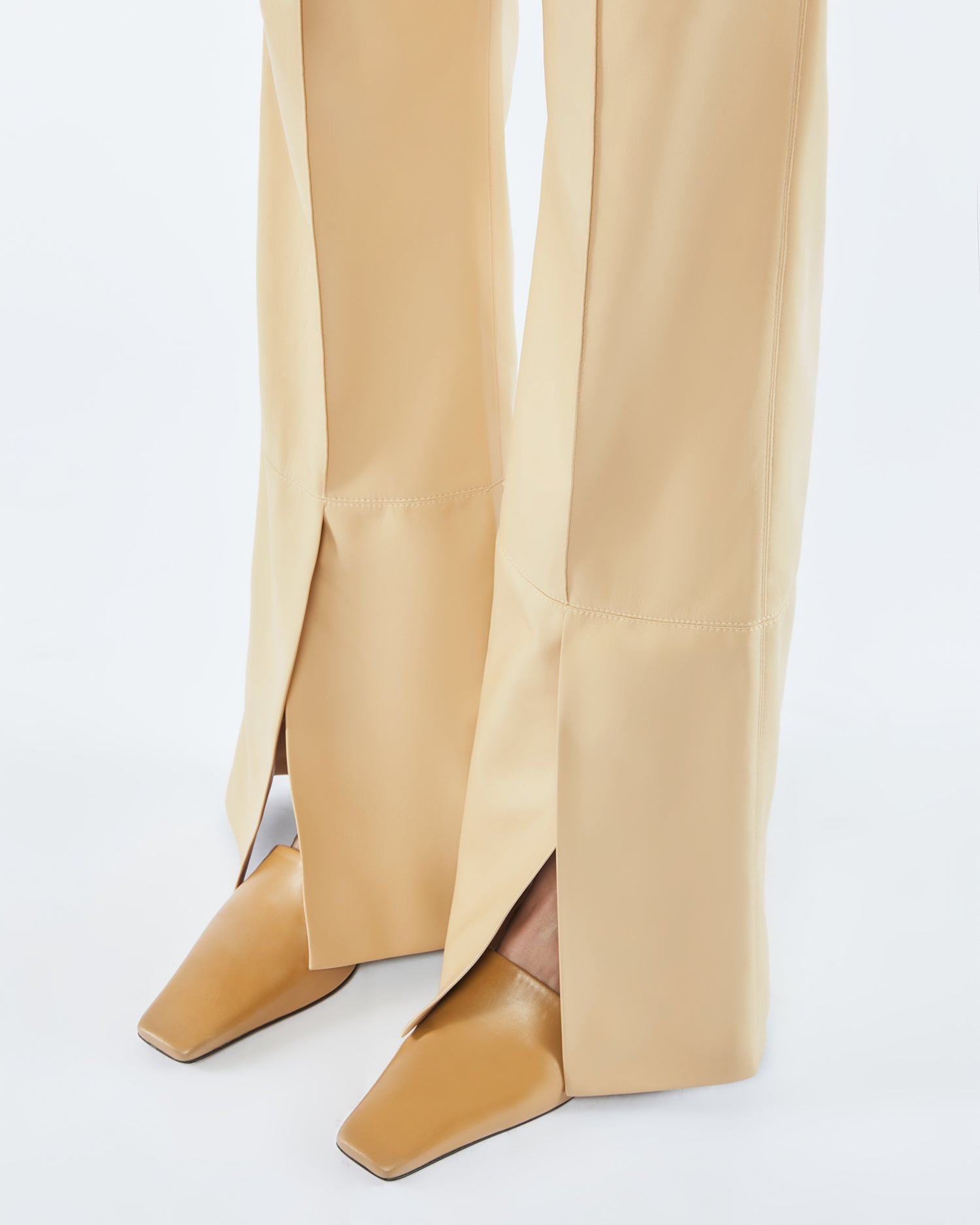 Womens | Evi Okobor Alt-Leather Pants | Almond