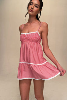 Baby Gingham Mini Dress Ladybug Gingham
