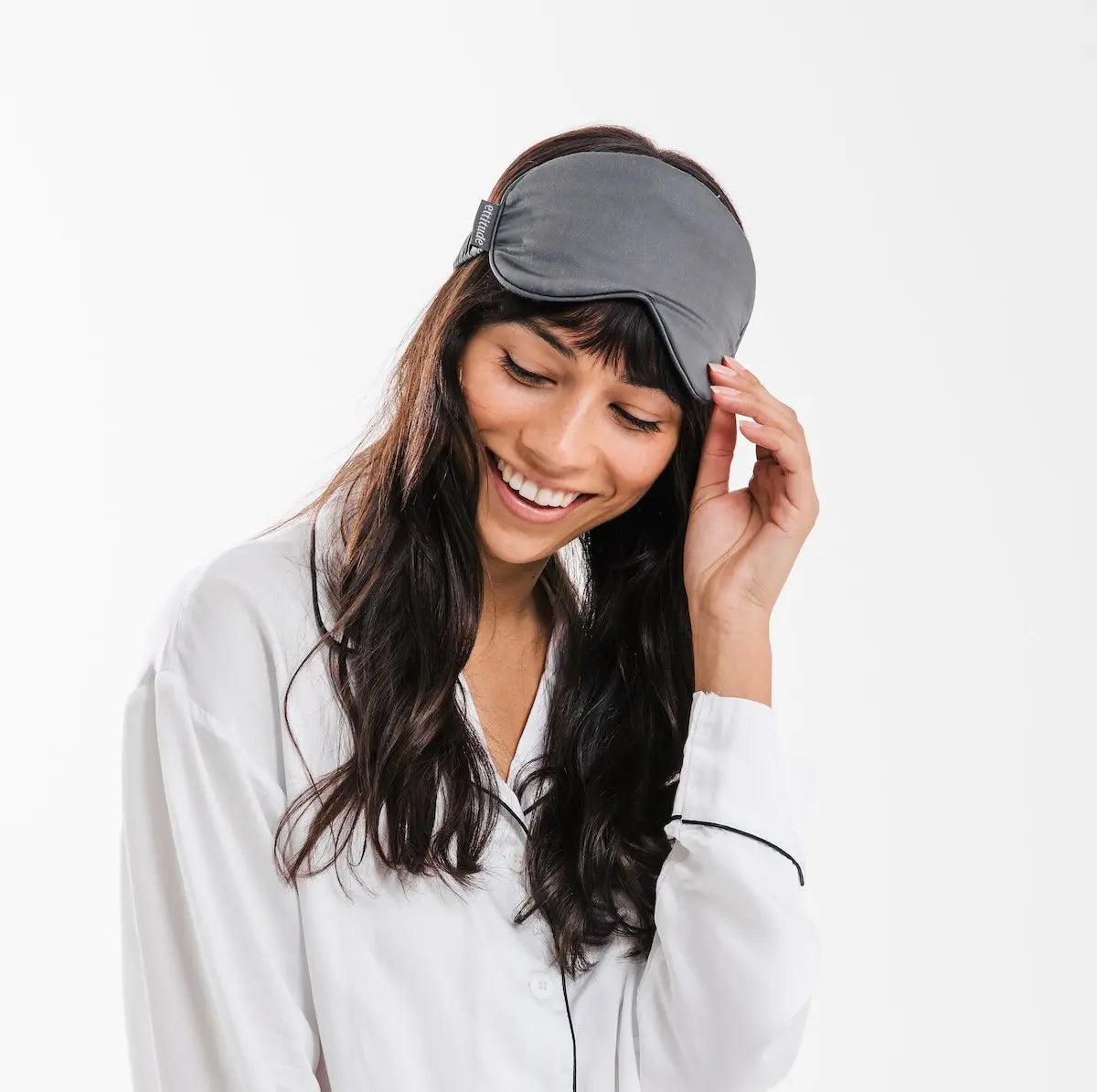 Slate | Signature Sateen Eye Mask Made With 100% Organic Bamboo #Color_slate