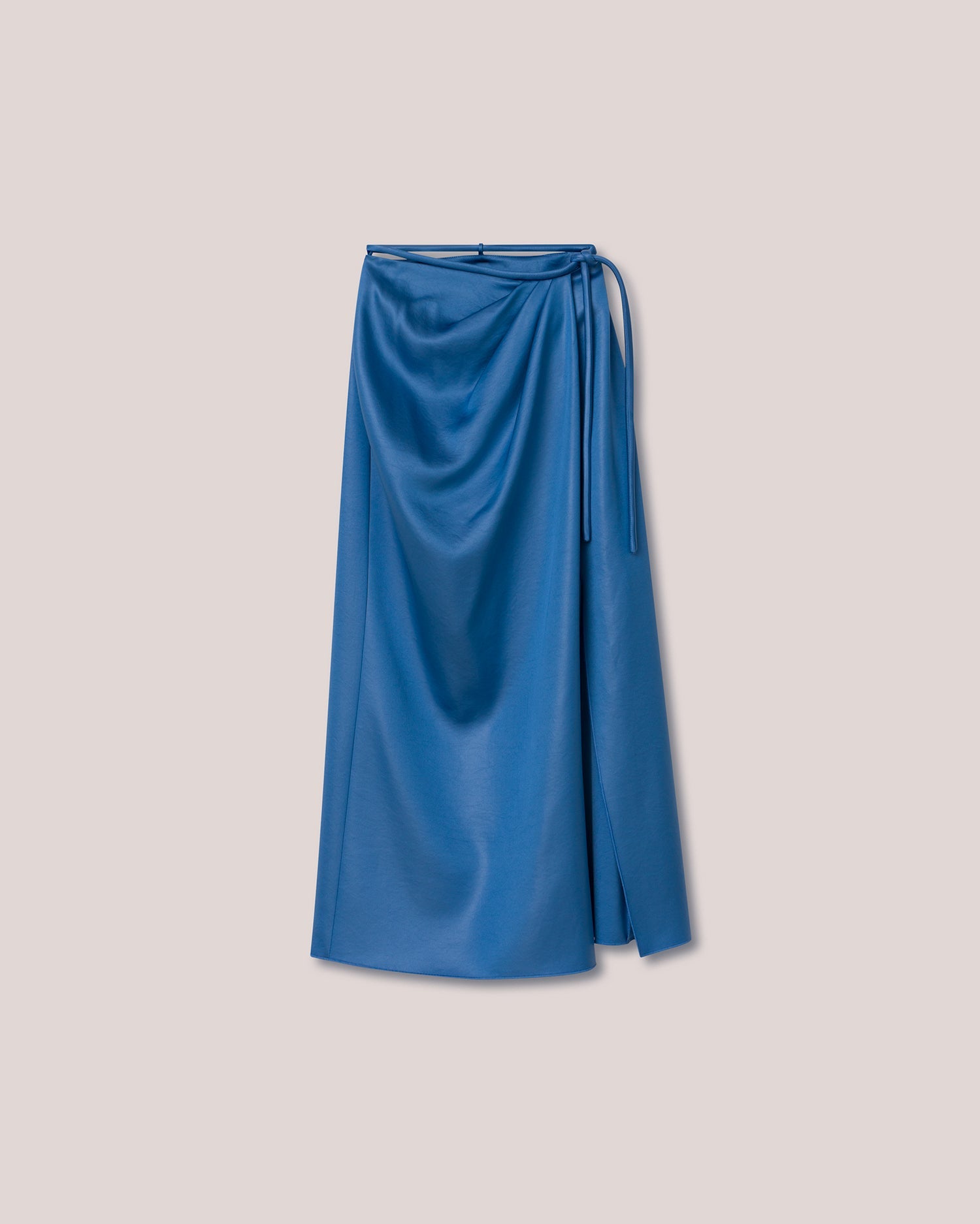 Lea Glossy Satin Wrap Skirt | Blue Ss22