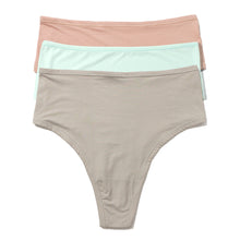 3Pack Your Fit Os High Cut Thong | Almond Milk, Crystal Clear, Sleep In (Grey)