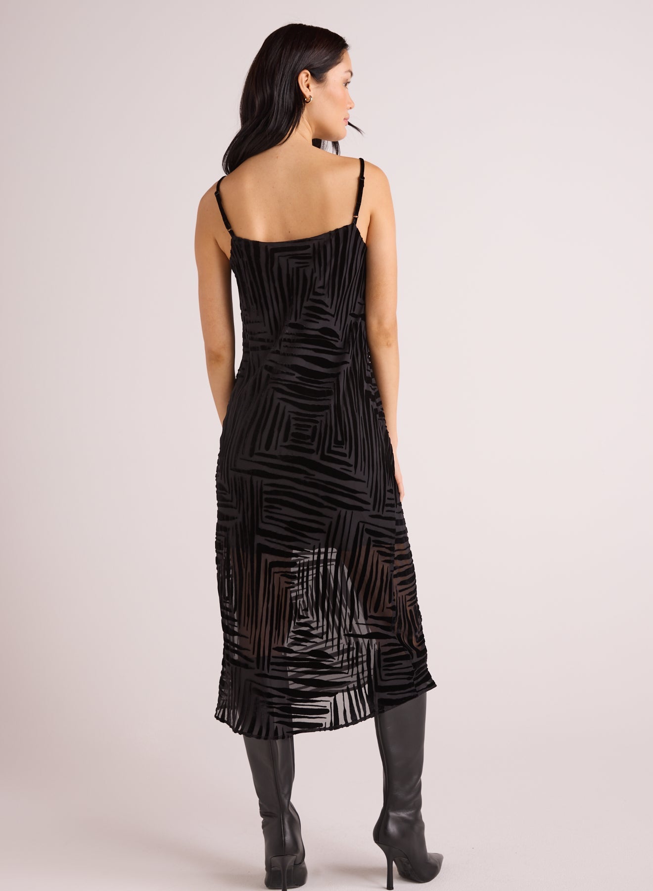 Bias Layered Slip Dress | Black