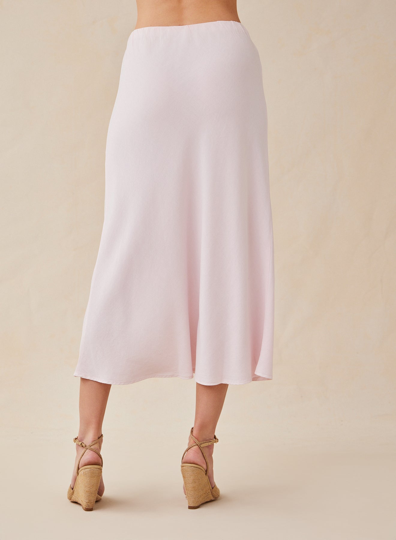 Bias Midi Skirt | Petal Pink