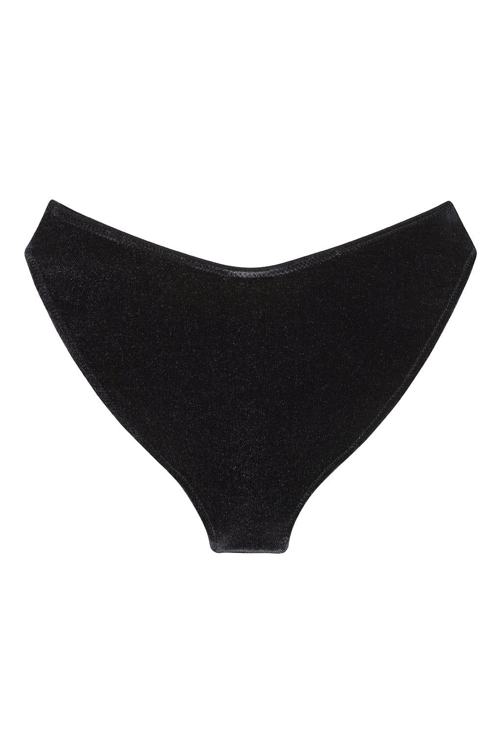 Added Coverage Lulu Zig Zag Stitch Bikini Bottom | Black Velvet