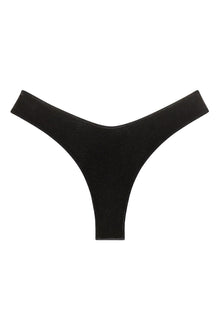 Added Coverage Lulu Zig Zag Stitch Bikini Bottom | Black Velvet