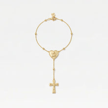 The Angel Cross Rosary Bracelet | 18Kt Gold Filled