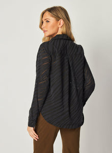 Burn Out Button Down Shirt | Black Zebra Burnout