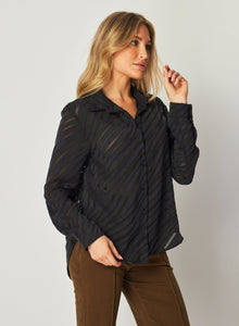 Burn Out Button Down Shirt | Black Zebra Burnout
