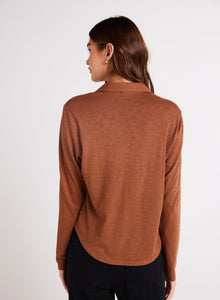 Long Sleeve Knit Button Down | Twilight Gold
