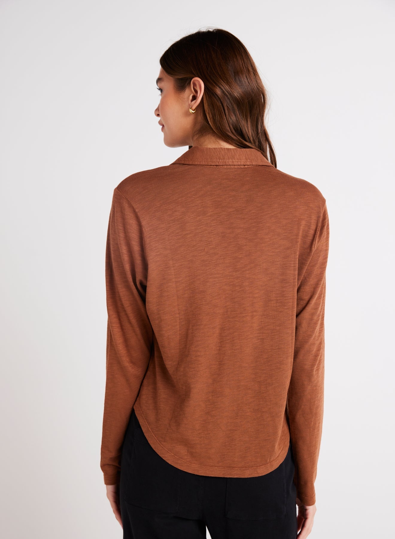 Long Sleeve Knit Button Down | Twilight Gold