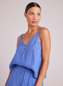 Button Front Cami | Bahia Blue