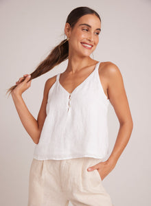 Button Front Cami | White